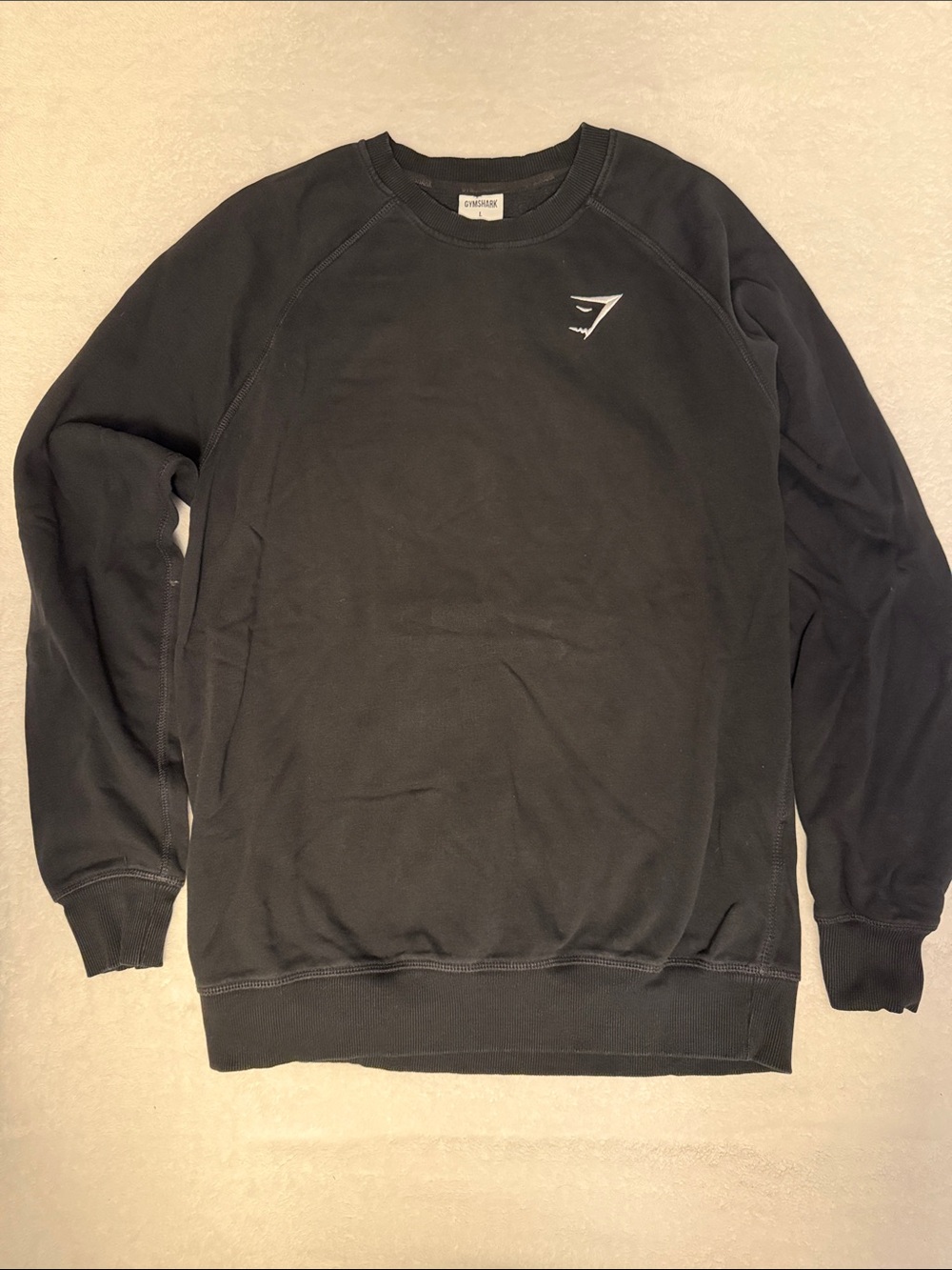 Gymshark Black Crewneck Pullover with White Logo
